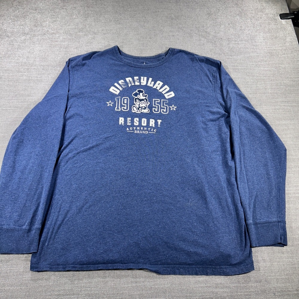 Disney Parks Disneyland Resort 1955 Mickey Mouse Shirt Mens XXL Blue Good LS Tee